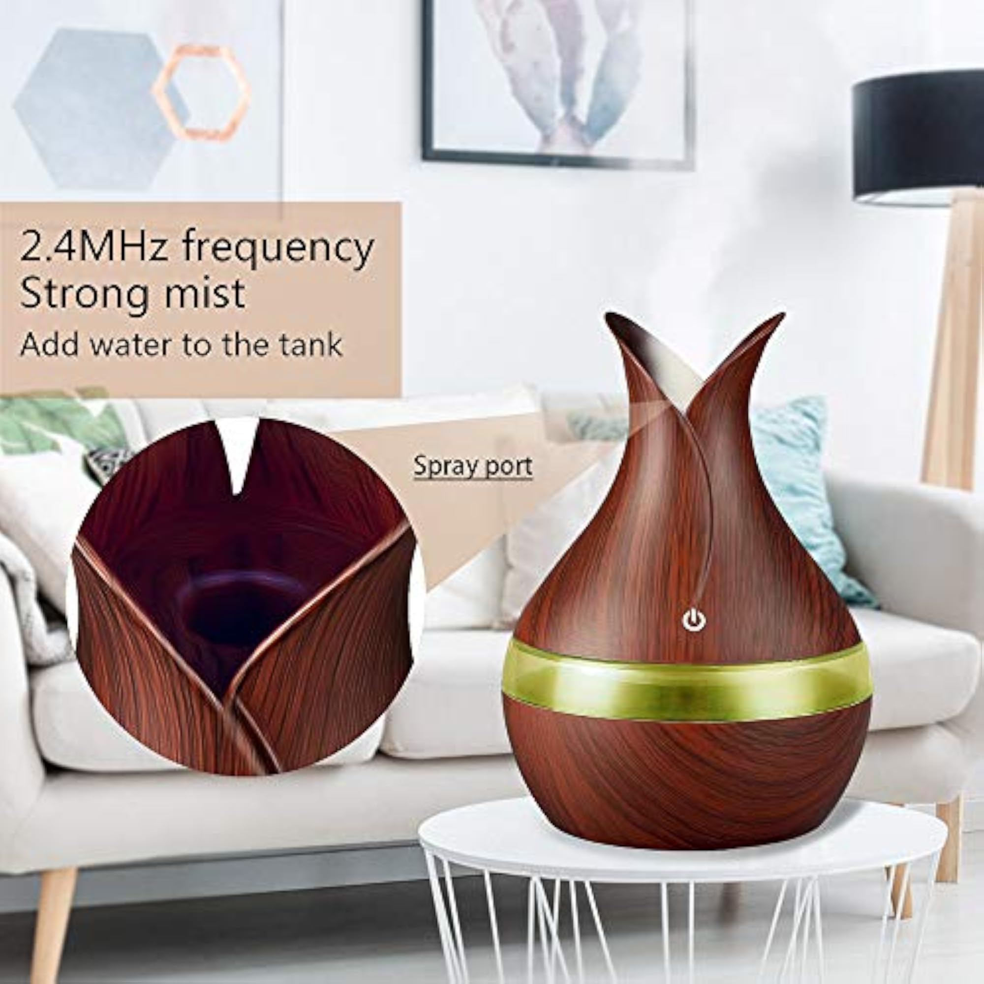 300ml Air Humidifier Aromatherapy Diffuser, Seven-Color Light